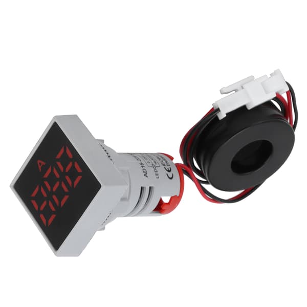 Digital Strömmätare Matt Panel Amperemeter Signalindikatorlampa AC 220V AD16‑22FSARöd