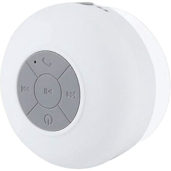 Bluetooth Högtalare Vattentät IP4 Trådlös Portabel Högtalare Handsfree Inbyggd Mikrofon med Sugpropp för Bilar, Badrum, Kök, Kontor etc (W