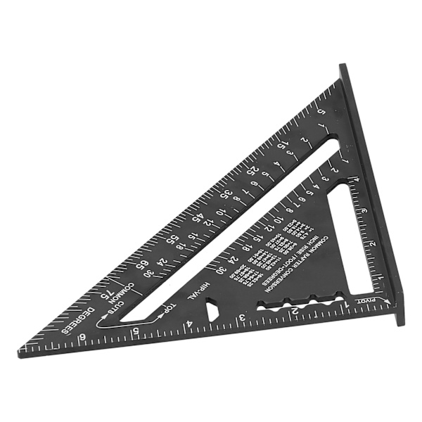 Trekantet lineal Aluminiumslegering Skala Målelineal Gering Industrielle forsyninger 7in