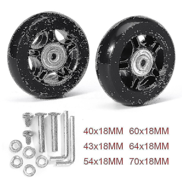 Hiljainen matkalaukun pyörä Universal Wheel Rubber Runner Matkalaukun laakerin korjaussarja -45mm*18mm-bebetter-AH 60mm*18mm