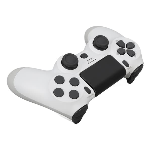 Trådløs spillkontroller Multifunksjonell dobbel vibrasjon Bluetooth Gamepad for PS4 spillkontrollere Hvit