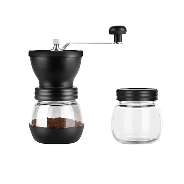 Manuell kvern for arbeidssparende vaskbar avtakbar glasspulverbeholder håndkaffekvern for hjemmet