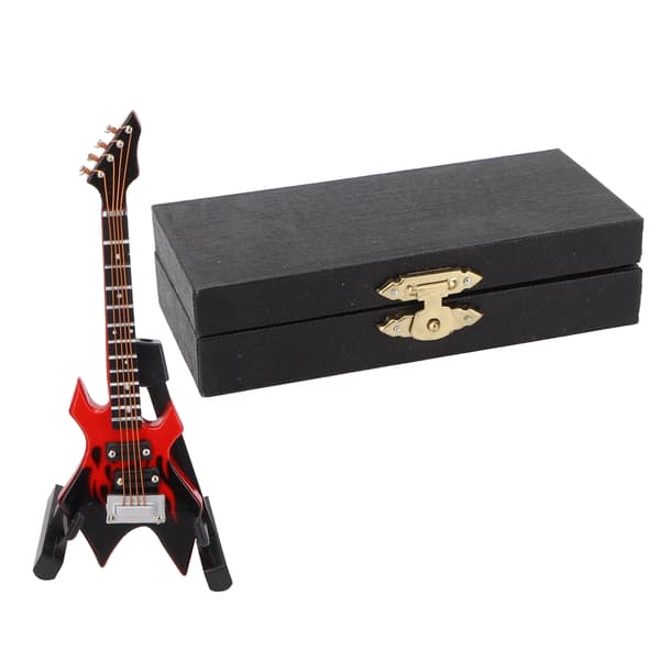 Basmodell Miniatyr Träsimulering Gitarr Modell Musikinstrument OrnamentRöd