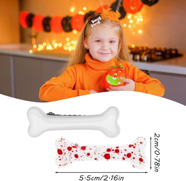 4 dele Halloween Jul Ben Hårklemme Kranie Skelet Hårnåle Sidehårklemme Halloween