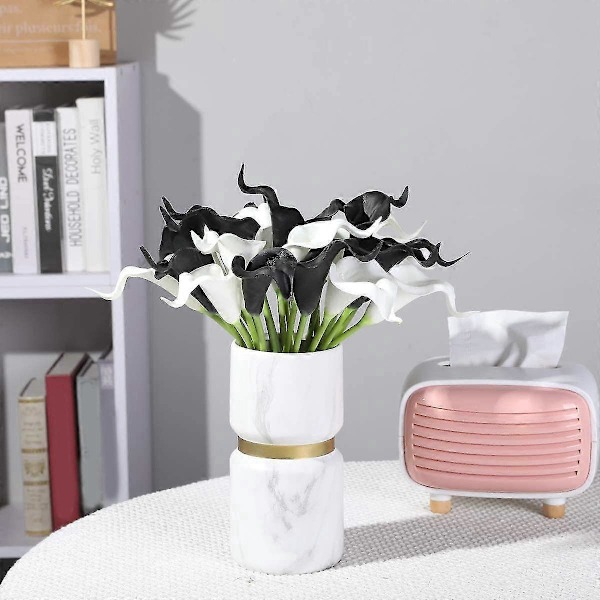 20 st Calla Bröllopsbukett PU Konstgjorda Blommor Arrangemang kompatibelt med Hemmakontor Festdekor(Bl-B16