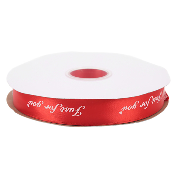 100 yards rött satinband 2,6 cm bredd dubbelt satinband glansigt polyester rött band tunt för festdekoration