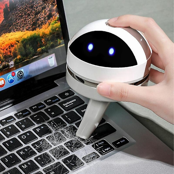 Mini Støvsuger for Skrivebord med USB-lader og Rengjøringsbørste for Kontor og Hjem (Inneholder ikke batteri)