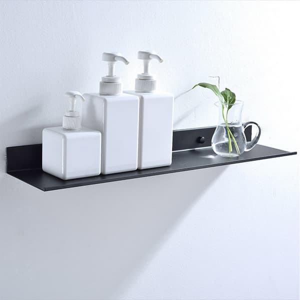 Sort badeværelse enkeltlags Space Aluminium Mat Hylde (#50cm)