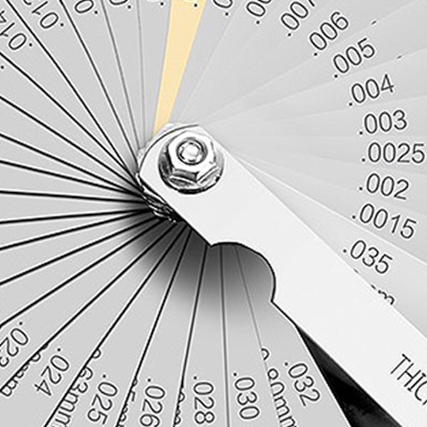 Følermåler i messing med 32 blader, mm og tommer, rustfritt stål, nøyaktig, sammenleggbar, bredt brukt bladmåler for trebearbeiding