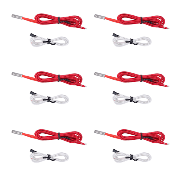 3D-skrivarhuvud Kit Tillbehör 6 st 12V 40W Värmeelement Rör och 6 st Termistor