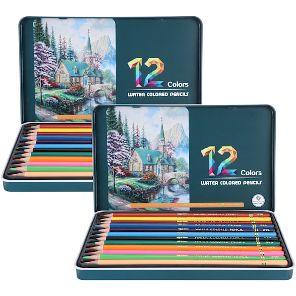 12-pack färgade pennor set vattenlöslig kärna 12 färger konst målning ritning graffiti