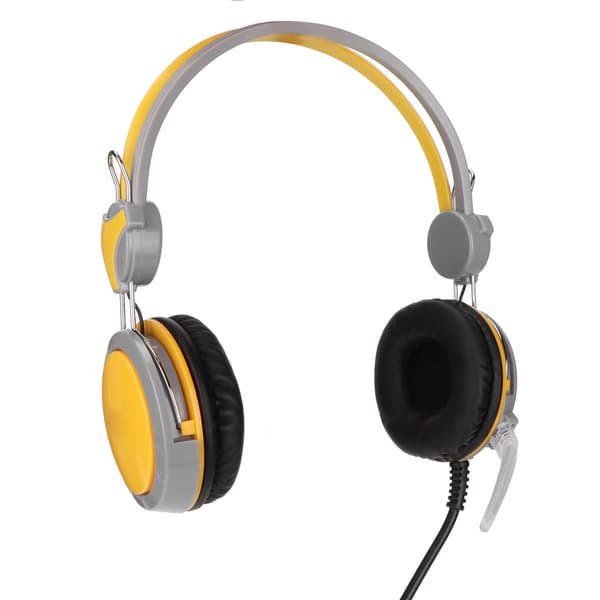 Gaming Headset Støjreducerende Stereo Ergonomisk Kablet Computer Gaming Hovedtelefon med Mikrofon til PC Gul