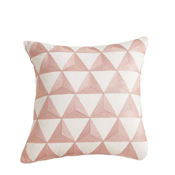 Sett med 4 Enkle Dekorative Putetrekk 45 x 45 cm Myke Slitesterke Firkantede Putetrekk med Geometriske Trykte Mønstre
