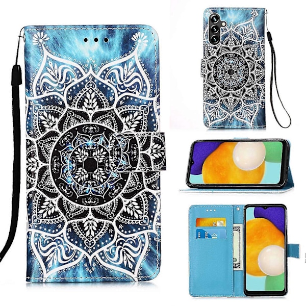 Til Samsung Galaxy A54 5g PU Læder Wallet Stand Telefon Cover Fuld Dækning Indre TPU Cover Zekai MandalaFlower
