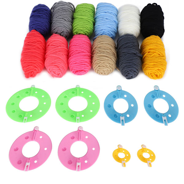 Pompom Maker Kits Färgglada Fluff Ball Weaver DIY Ullgarn Stickning Hantverk Gåvor
