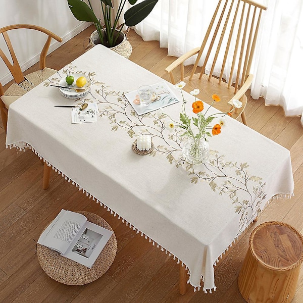 Rynkfri Rektangulär Duk för Picknick, Fest och Utomhusbord - Farmhouse-Stil