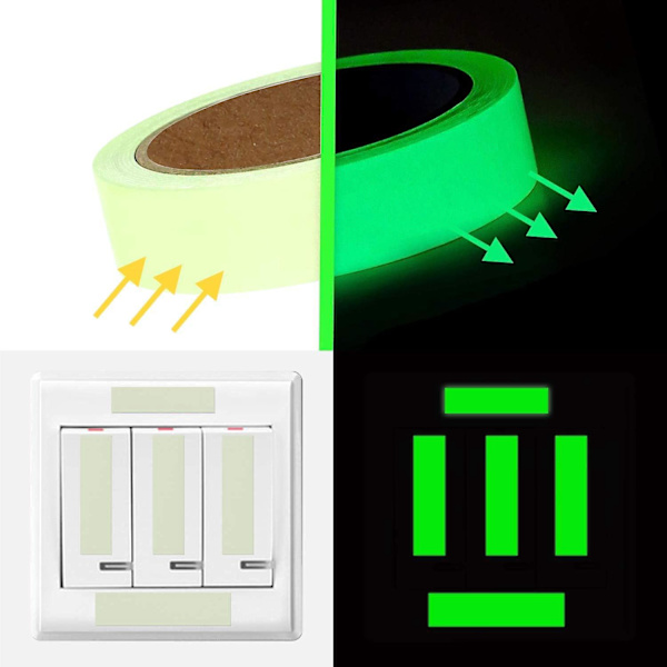 2 ruller 3cmx5m Glow-in-the-Dark tape