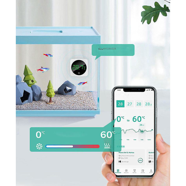 Digital Akvarietermometer: Noggrann LED-display för temperaturmätning i fisktank - Lämplig för fiskar, axolotl, sköldpadda eller vattenlevande husdjur