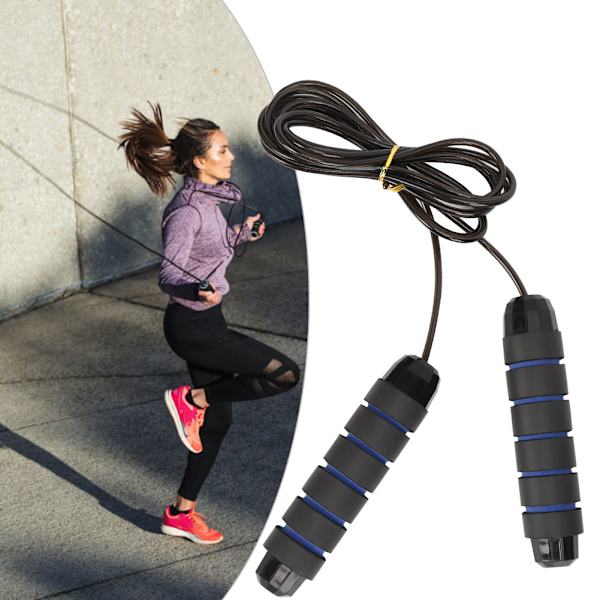 Unisex justerbart ståltrådslager hopprep Fitness för vuxna barn (blåsvart)
