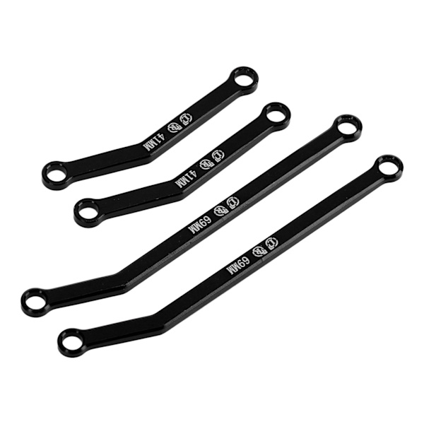 Hög frigång RC-chassi länkar set för AXIAL SCX24 1/24 RC Crawler bil aluminiumlegering RC styrlänkar dragstänger svart