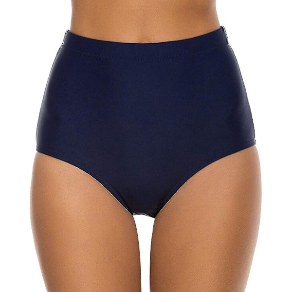 Höga badshorts för kvinnor - Perfekt för löpning och simning M Blå