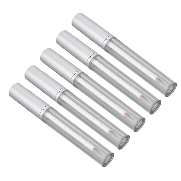 5 st 3 ml tom mascara tub transparent aluminiumlock tomma behållarflaskor med gummipropp för resor camping