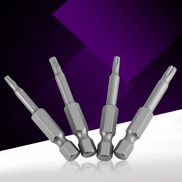 8 kpl 1/4" kuusiovarsi T8-T40 50mm pitkä teräsmagneettinen turvatähti ruuvitaltan set
