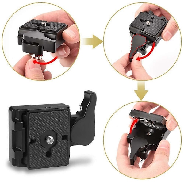 Kamera 323 Quick Release Plade med QR Klemme og 1/4' til 3/8' Skrue Adapter Kompatibel