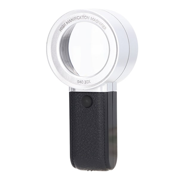 Förstoringsglas med belysning 30X LED-ljus UV-sedeldetektor halkfri handhållen förstoringsglas för läsning av smycken