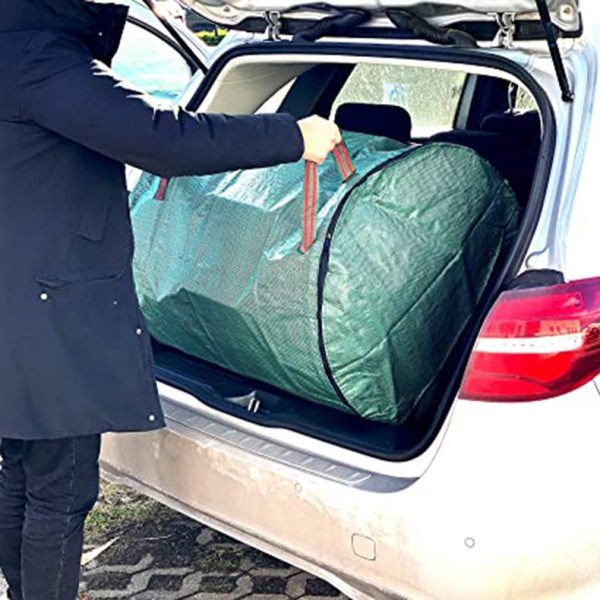 300L Green Waste Garden Bag - Sopsäckar för fallna löv grönsaksavfall Trädgårdsarbete - Återanvändbar Fristående Vikbar