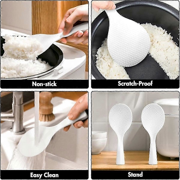 Risske, Non-stick Stående Risske Spatel, Varmebestandig Risske til Riskoger