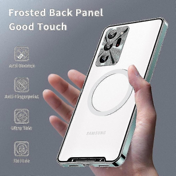 Magsafe Magnetiskt Skal Kompatibelt Med Samsung Galaxy S22 S22+ S22 Ultra 2023 - Fullständigt Skyddande 360 med Kameralinsskydd Lila S23 Plus