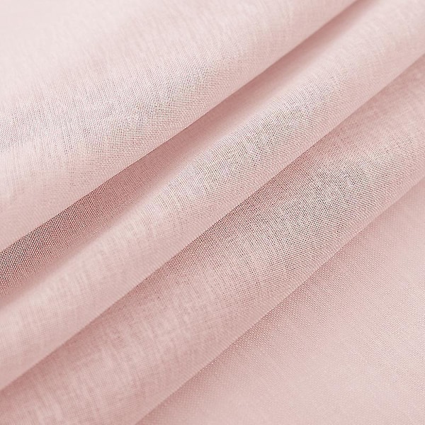 Basisk gardin i polyester bachette - 8 sølvfarvede øjer - 150x250cm - Gammelrosa farve