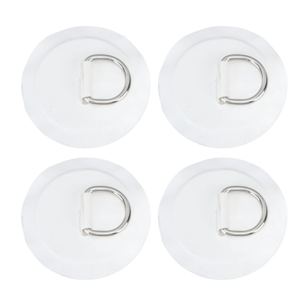 4 st D-ring lappar PVC rund form starkt rostfritt stål D-ring dyna för båt flotte paddelbräda vit
