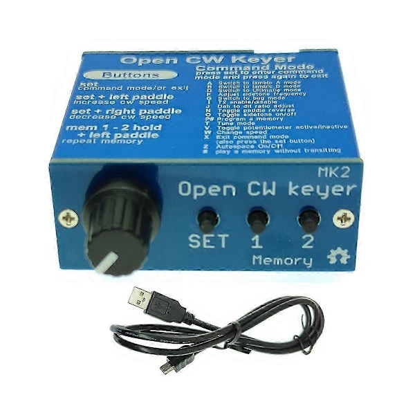 Öppen CW Keyer MK2 Färdig med Aluminiumskal CW Keyer MK2 KIT CW Hastighet Justerbar Från 1 till 999 WPM
