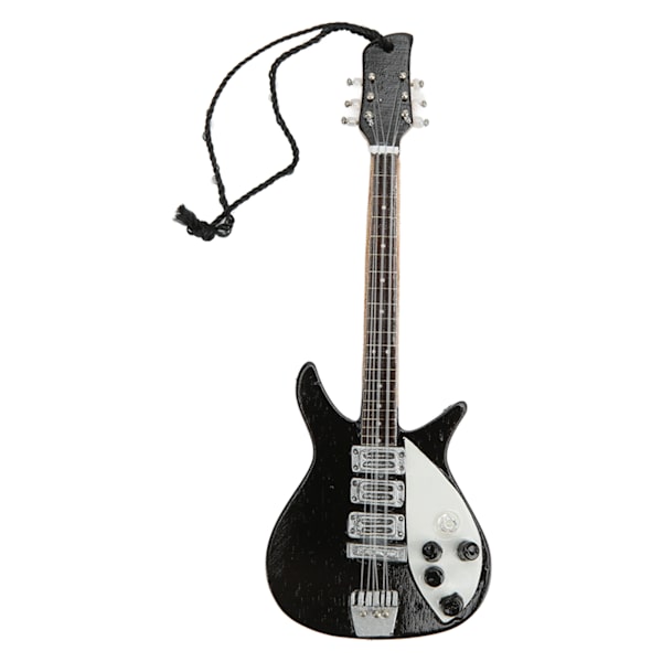 Musikinstrumenter Guitar Vedhæng Sort Base Træ Manuel Miniature Fin Detalje Håndværk Model Samling