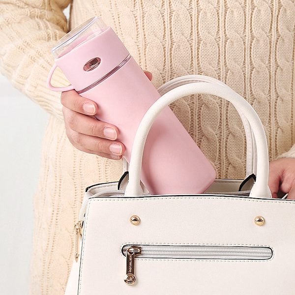500 ml dubbel användning transparent lock rosa rostfritt stål isolering vakuumkopp flaska för män kvinnor