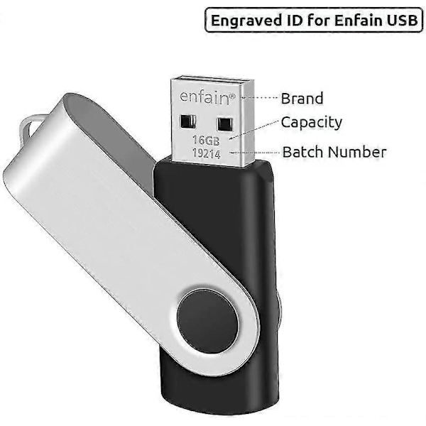 USB-muistitikku 16 GB Kannettavat metalliset muistitikut