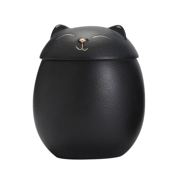 1 x 500ML Black Cat Urn, Cat Shaped Memorial Urn, Cat Memorial