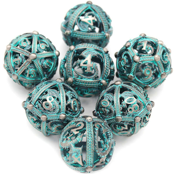 7 st Metall Tärningsset för Dungeons and Dragons Bordsspel, B