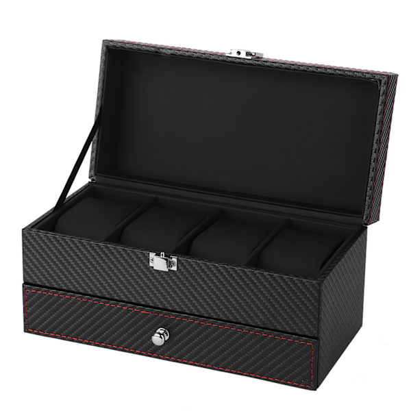 Dubbla smycken Watch Örhängen Ringar Armband Halsband Box Organizer case