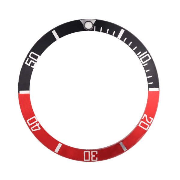 Klokke Armbåndsur Aluminiumsmateriale Sløyferamme-innsatsring Erstatningsdel (svart rød)