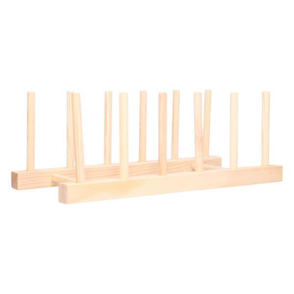 Bambudisk Tallrik Lätt Bärbar Miljövänlig Hållbar Tallrikställ i Tall 5 Galler 28cm