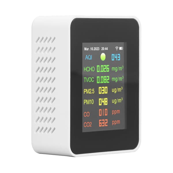 9 i 1 Luftkvalitetsmåler WiFi Luftdetektor Farve LCD Digital Display Multifunktionel Indendørs Testmåler