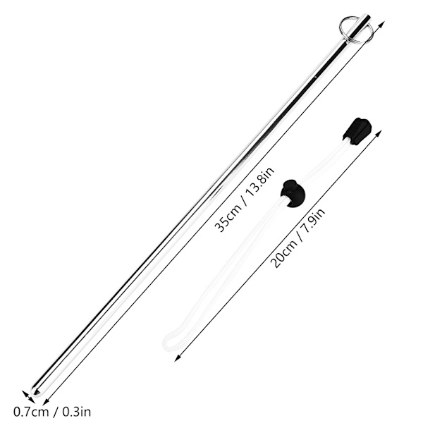 Aluminiumlegering Scuba Diving Støymaker Stick Rod Pointer med Fallskjerm Lanyard (Sølv)