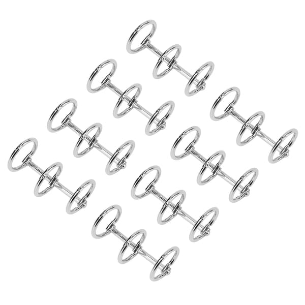 Pärmringar Återanvändbara 3 Hål Galvaniserad Metall DIY Handkonto Papper Lösblad Bindningsringar Silver
