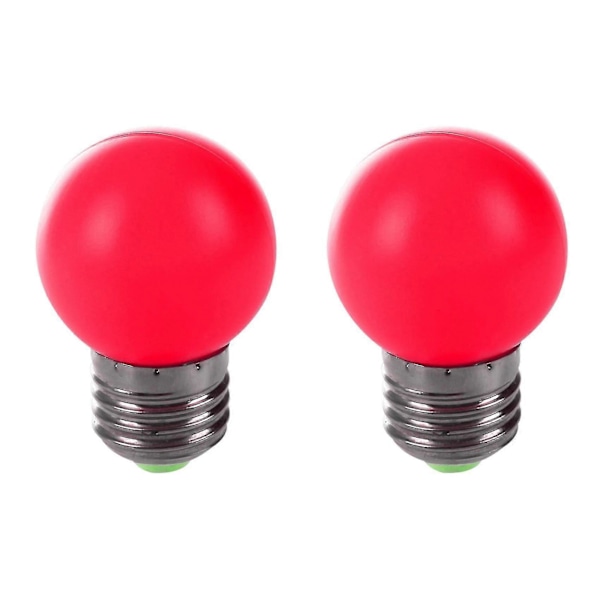 2x E27 Led Lys Varm Rød Pære Plastpære (0.5w Effekt, Rød)