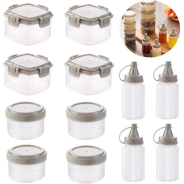12 stk. Mini Plastik Sauce Squeeze Flaske Dressing Beholdere Udendørs Grill Køkken Tilbehør (Transparent Farve)