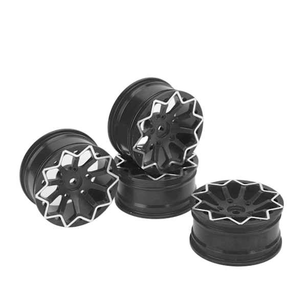 4 st RC-hjulfälgar i CNC-bearbetad aluminiumlegering, 52 mm diameter, navdiameter för 1/10-driftbilar på väg, svart