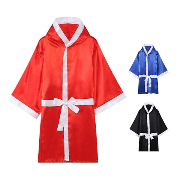 Konkurrence Trænings Boksning Robe til Unisex Kickboxing Uniform L Sort